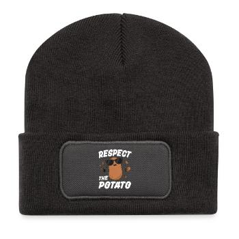 Respecte la pomme de terre - Beanie recyclé à patch - charbon - Devant