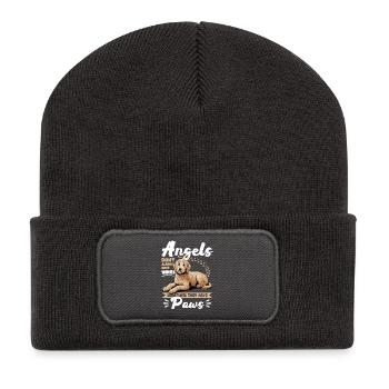 Race de chien Goldendoodle - Beanie recyclé à patch - charbon - Devant