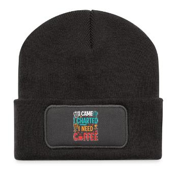 Infirmière de nuit, fatiguée - Beanie recyclé à patch - charbon - Devant