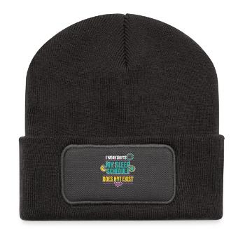 Infirmière de nuit, fatiguée - Beanie recyclé à patch - charbon - Devant