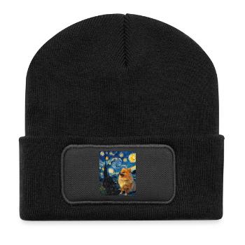 Zwergspitz Spitz Pomeranian - Beanie recyclé à patch - noir - Devant