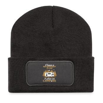 Ruhestands-Campingplan - Recycelte Patch Beanie - Dunkelgrau - Vorne