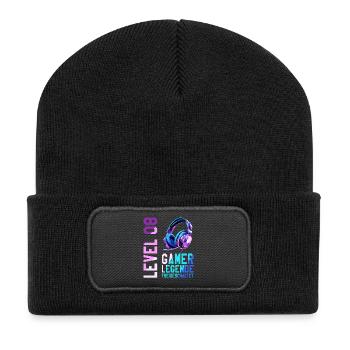 8. Geburtstag Junge Mädchen Gaming Level 8 Jahre - Recycelte Patch Beanie - Schwarz - Vorne