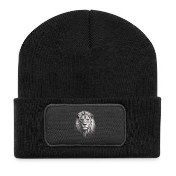 Lion Head Lion - Recycled Patch Beanie - black - Front