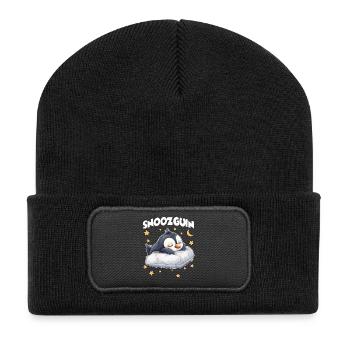 Snoozguin Penguin Pyjama du matin Grognon Lève-toi tard - Beanie recyclé à patch - noir - Devant