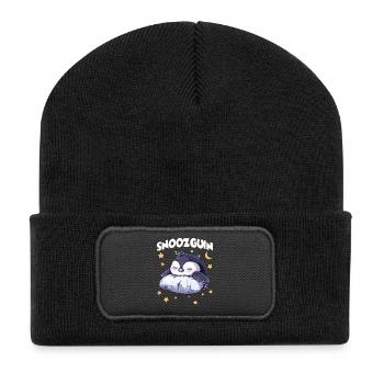 Penguin Snoozguin Pyjama Lève-tard, Râle du matin - Beanie recyclé à patch - noir - Devant