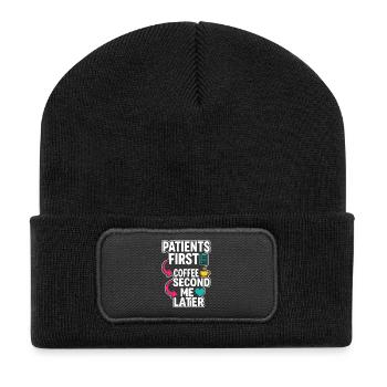 Night Shift Nurse, Tired - Recycled Patch Beanie - black - Front