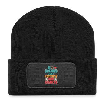 Night Shift Nurse, Tired - Recycled Patch Beanie - black - Front