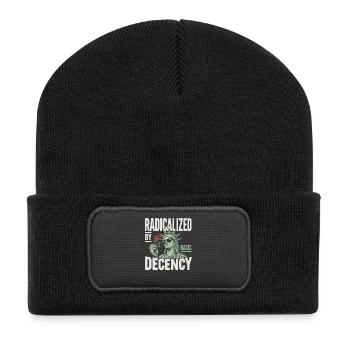 Radicalisé par la statue de la décence - Beanie recyclé à patch - noir - Devant