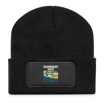 Fehmarn Sehnsucht - Recycelte Patch Beanie - Schwarz - Vorne