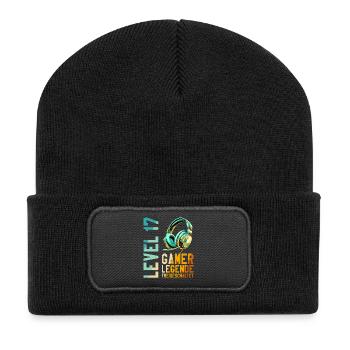 17. Geburtstag Junge Mädchen Gaming Level 17 Jahre - Recycelte Patch Beanie - Schwarz - Vorne