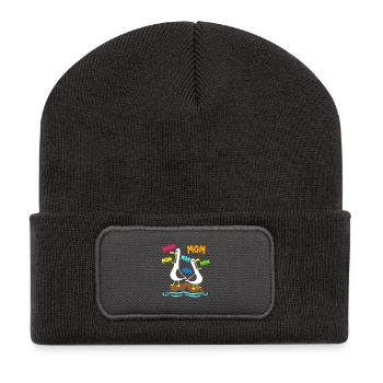 Maman Mouette Drôle Maman Mouettes Humour de la fête des mères - Beanie recyclé à patch - charbon - Devant