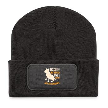 Rescue The Abandoned Dog Emblem - Recycled Patch Beanie - dark grey - Front