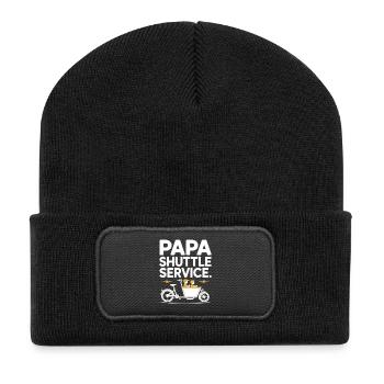 Papa Shuttle Service Cargo Bike Papa - Recycled Patch Beanie - black - Front