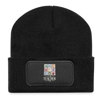 Lehrerin Teacher Era Schule Shirt - Recycelte Patch Beanie - Schwarz - Vorne