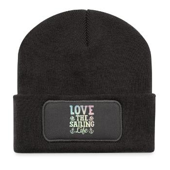 Love The Sailing Life Captain Sail Sailor - Recycelte Patch Beanie - Dunkelgrau - Vorne