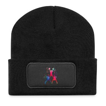 Cheerleader Cheer Mom Cheerleading - Recycelte Patch Beanie - Schwarz - Vorne