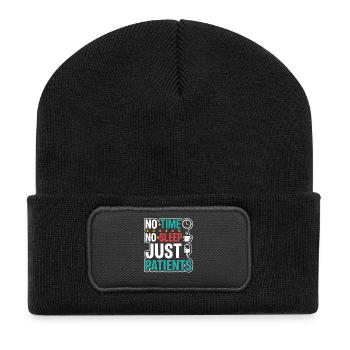 Night Shift Nurse, Tired - Recycled Patch Beanie - black - Front