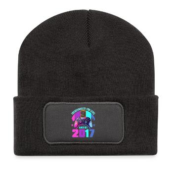 9. Geburtstag Junge Mädchen - Recycelte Patch Beanie - Dunkelgrau - Vorne