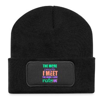 Rat, house rat, rat owner, rat lover - Recycled Patch Beanie - black - Front