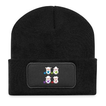 Lambs Knit Yarn Pals - Recycelte Patch Beanie - Schwarz - Vorne