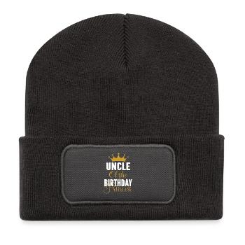 Onkel der Geburtstagsprinzesin - Recycelte Patch Beanie - Dunkelgrau - Vorne