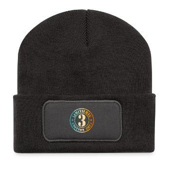 3e anniversaire, jeunes filles - Beanie recyclé à patch - charbon - Devant