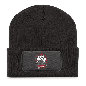 No Luck Just Skill Gamer - Recycelte Patch Beanie - Dunkelgrau - Vorne