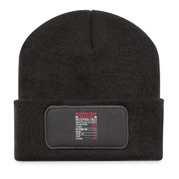 Atmen Atmung Atemwegstherapeut Sauerstoff - Recycelte Patch Beanie - Dunkelgrau - Vorne