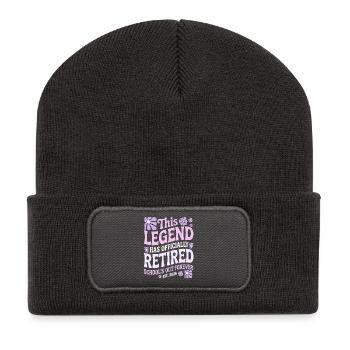 Lehrer-Ruhestandsgeschenke für Lehrer Ruhestand - Recycelte Patch Beanie - Dunkelgrau - Vorne
