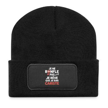 Je Ne Ronfle Pas Cariste Humour Cadeau Collègues - Beanie recyclé à patch - noir - Devant