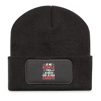 Je Ne Ronfle Pas Cariste Humour Cadeau Collègues - Beanie recyclé à patch - charbon - Devant