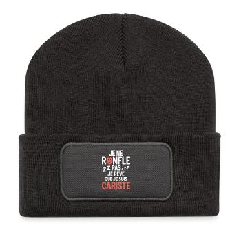 Je Ne Ronfle Pas Cariste Humour Cadeau Collègue - Beanie recyclé à patch - charbon - Devant