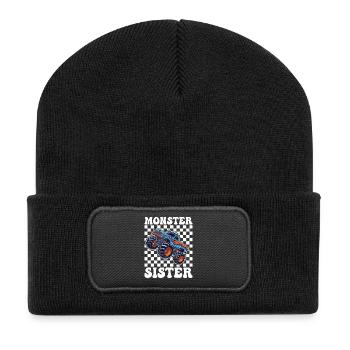 Motif de la sœur du Monster Truck - Beanie recyclé à patch - noir - Devant