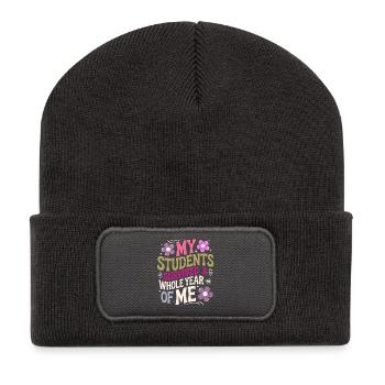 Meine Schüler haben ein ganzes Jahr als Lehrer überlebt - Recycelte Patch Beanie - Dunkelgrau - Vorne