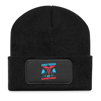 Anesthésiste Mon superpouvoir Anesthésie - Beanie recyclé à patch - noir - Devant