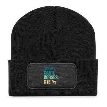 Sorry Can't Horses Bye - Recycled Patch Beanie - black - Front