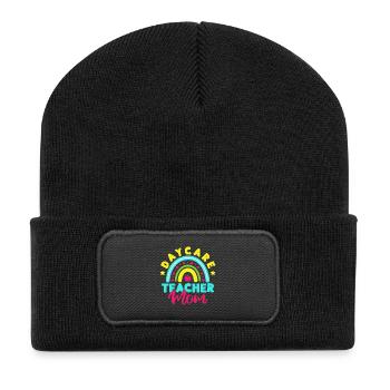 Enseignante de maternelle Maman Enseignante de maternelle - Beanie recyclé à patch - noir - Devant