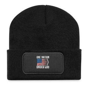 One Nation Under God USA Patriotic - Recycled Patch Beanie - black - Front