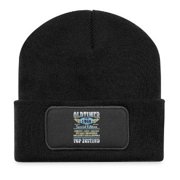 60. Geburtstag Geschenk Mann Oldtimer Juni 1966  - Recycelte Patch Beanie - Schwarz - Vorne