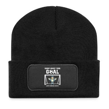 Funny Soccer Goalie - Recycled Patch Beanie - black - Front