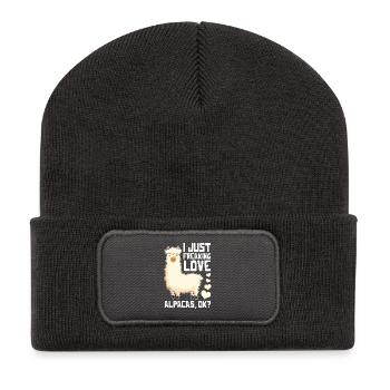 Alpaca Love Snarky Quote - Recycled Patch Beanie - dark grey - Front