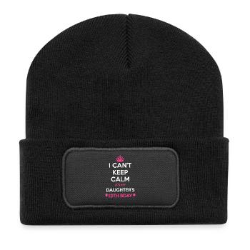 Der 13. Geburtstag meiner Tochter Ich kann mich nicht beruhigen - Recycelte Patch Beanie - Schwarz - Vorne