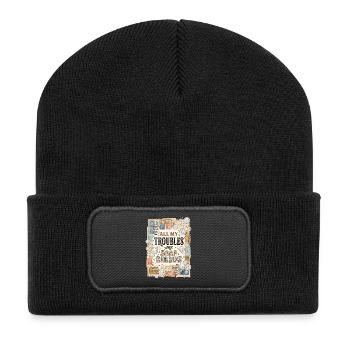 All My Troubles Are Soap Bubbles - Recycled Patch Beanie - black - Front