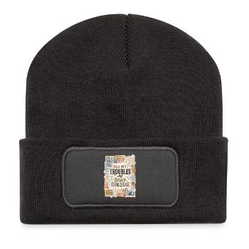 All My Troubles Are Soap Bubbles - Recycled Patch Beanie - dark grey - Front