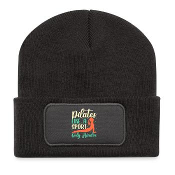 Yoga Pilates comme un sport Yoga drôle - Beanie recyclé à patch - charbon - Devant