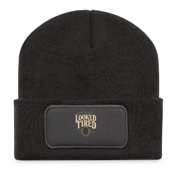 Spukspiegel, Verfluchter Spiegelgeist Im Spiegel, - Recycelte Patch Beanie - Dunkelgrau - Vorne