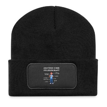 Anatomie Pflegekraft Humor Pflege Design - Recycelte Patch Beanie - Schwarz - Vorne