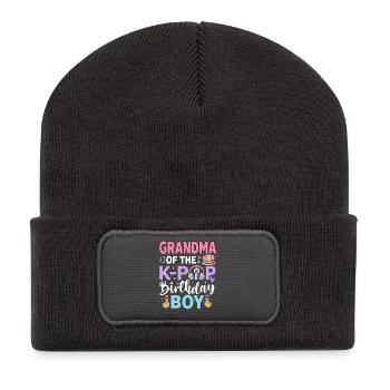 Grandma of The K-Pop Birthday Boy - Recycelte Patch Beanie - Dunkelgrau - Vorne