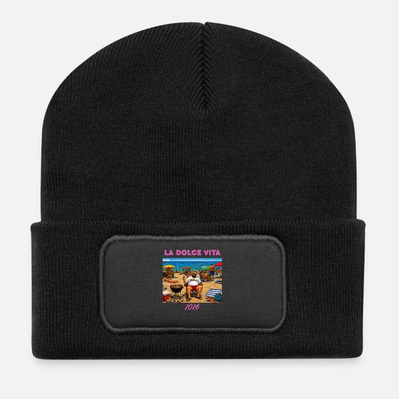 LA_DOLCE_VITA - Recycelte Patch Beanie - Schwarz